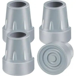 Crutch Tips, 4 Pack 7/8 inch Heavy Duty Rubber Crutch Tips Rubber Cane Tips Replacement for Walking Canes, Walking Sticks, Gray