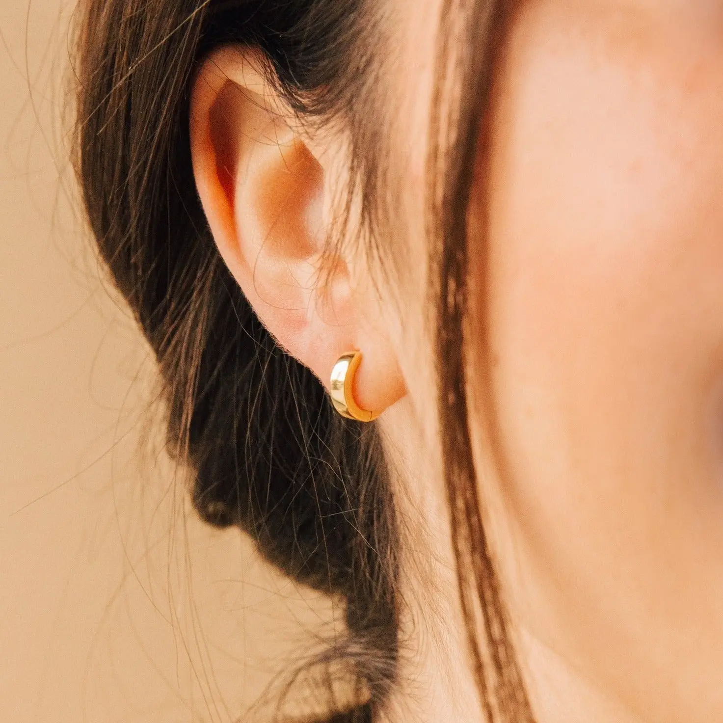 Meg Huggies by Caitlyn Minimalist - Chunky Huggie Hoop Earrings - Bold Everyday Earrings - Perfect Addition to Any Stack - Birthday Gift