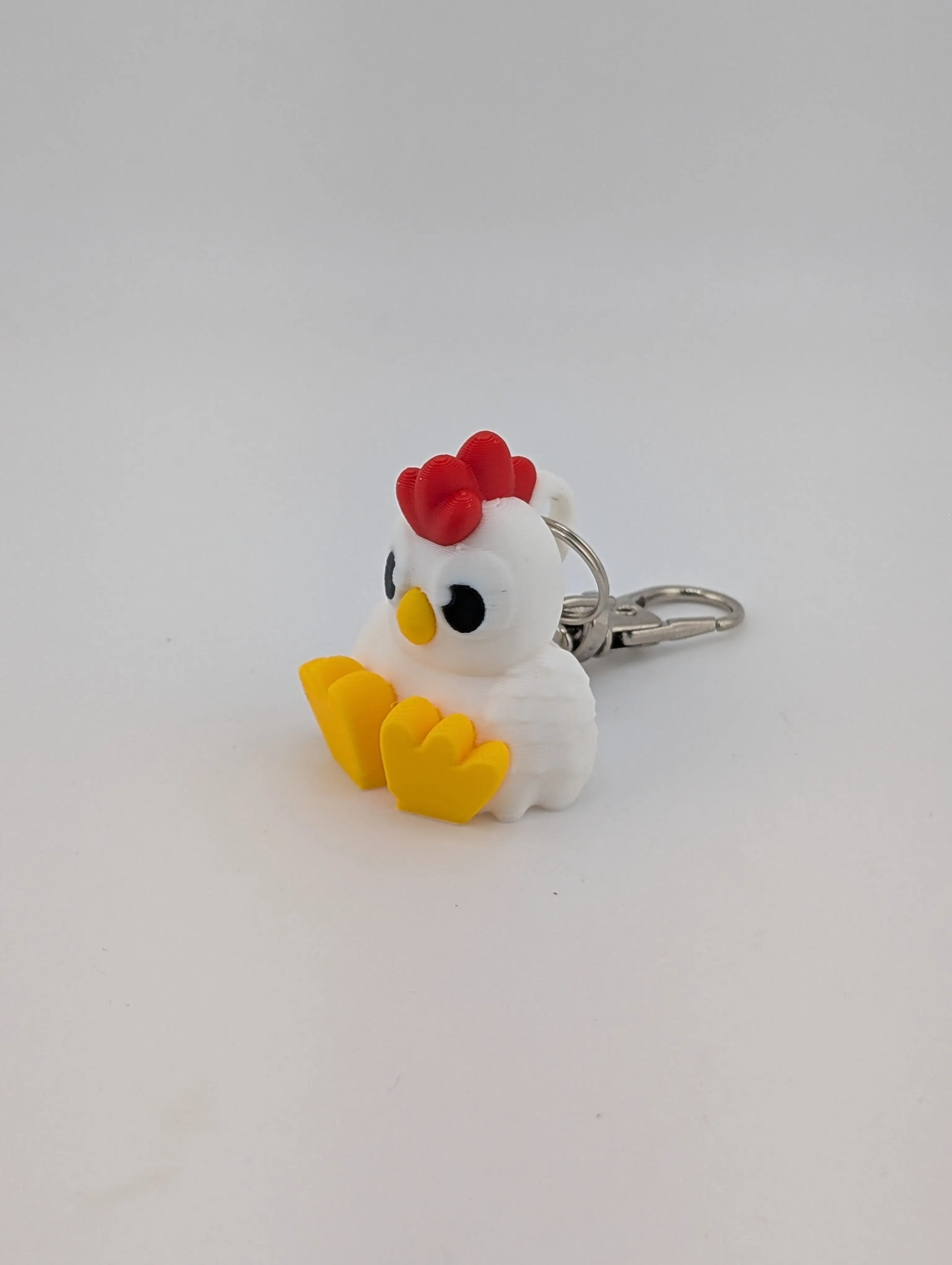 Tiny Chicken Big Personality 3D Printed PLA Plastic Keychain Charm 1.12" x 1.38" Lightweight Durable Fidget Friendly Farm Fresh Vibes Perfect for Backpacks Purses Lanyards Keys
