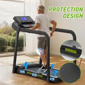 【Mother's Day Gift】 LIVIVOX Senior-Friendly Treadmill with 300LB Capacity, Long Handles, Extra-Wide Deck, Large LED Display, Compact Foldable Walking Trainer with Heart Tracking, Portable Foldable Treadmill for Small Spaces, Senior Fitness Equipment