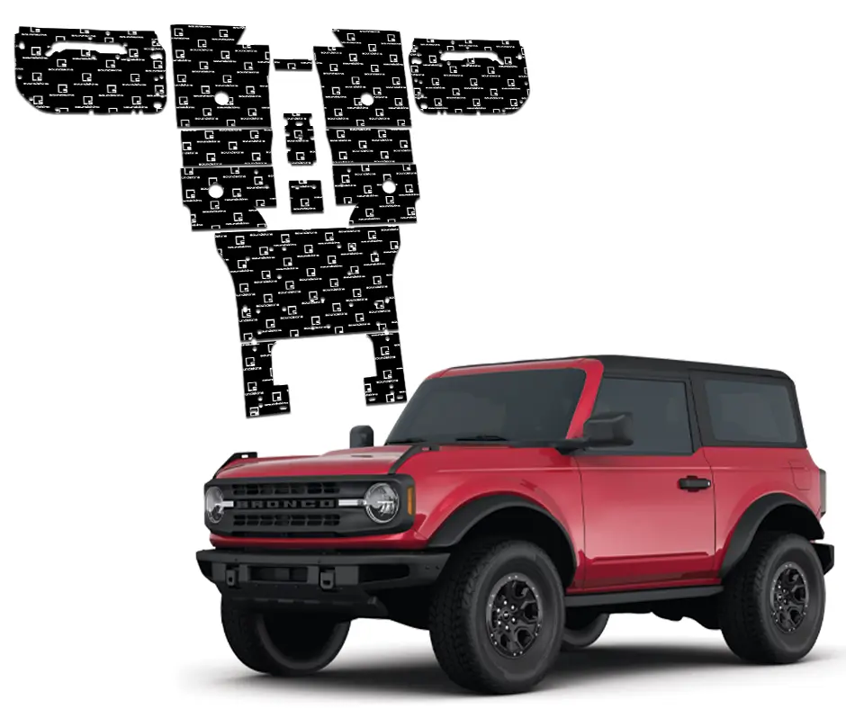 SoundSkins | 2021+ Bronco Compatible 2-Doors + Floors Sound Deadening Vehicle Specific Kit | SSK-BRONCO2DR | 3 Layers (Acoustic Foam, Foil, Rubber Butyl), 54 sq ft