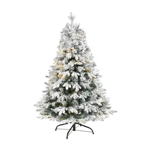 Nearly Natural 4 Ft. Flocked Christmas Tree w/100 Clear LED Nearly Natural 4 Ft. Flocked Christmas Tree w/100 Clear LED