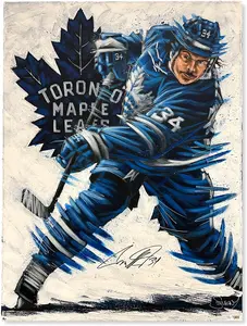 Auston Matthews Toronto Maple Leafs Autographed Stretched 30" x 40" Original Canvas Artwork - Art by Eric Sevigny - #1 of Limited Edition 1 - Fanatics Authentic Certified