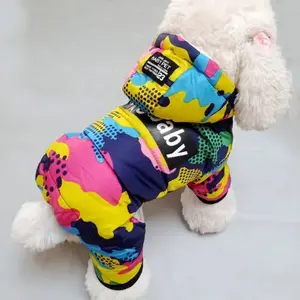Winter Puppy Clothes Fashion Camo Printed Small Dog Coat Warm Cotton Jacket Pet Outfits Ski Suit for Dogs Cats Costume