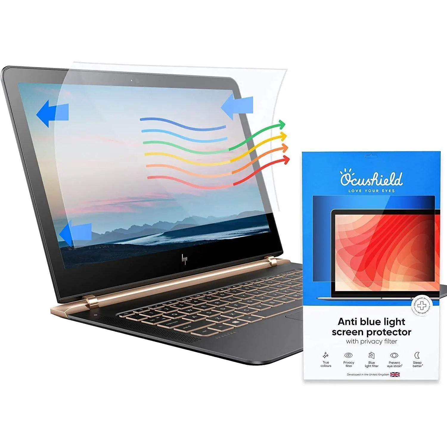 OCUSHIELD Anti-Blue Light Screen Protector for Laptops, 23.8W Model Monitor Screen Guard