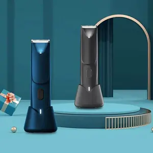 Groin & Body Hair Trimmer for Men, Electric Ball & Pubic Shaver, Wet & Dry Cordless Grooming Kit with Guide Combs and Cleaning Brush, Hair Clipper & Body Shaver, Ideal Gift for Husband or Father.