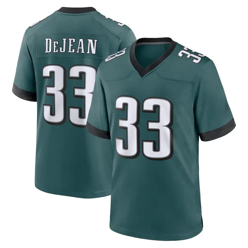 Philadelphia DeJean 33 Green/Black/White/Kelly Green Football Player Game Jerseys, Sports Stitched T-shirts Top for Men Women Youth Boys Girls