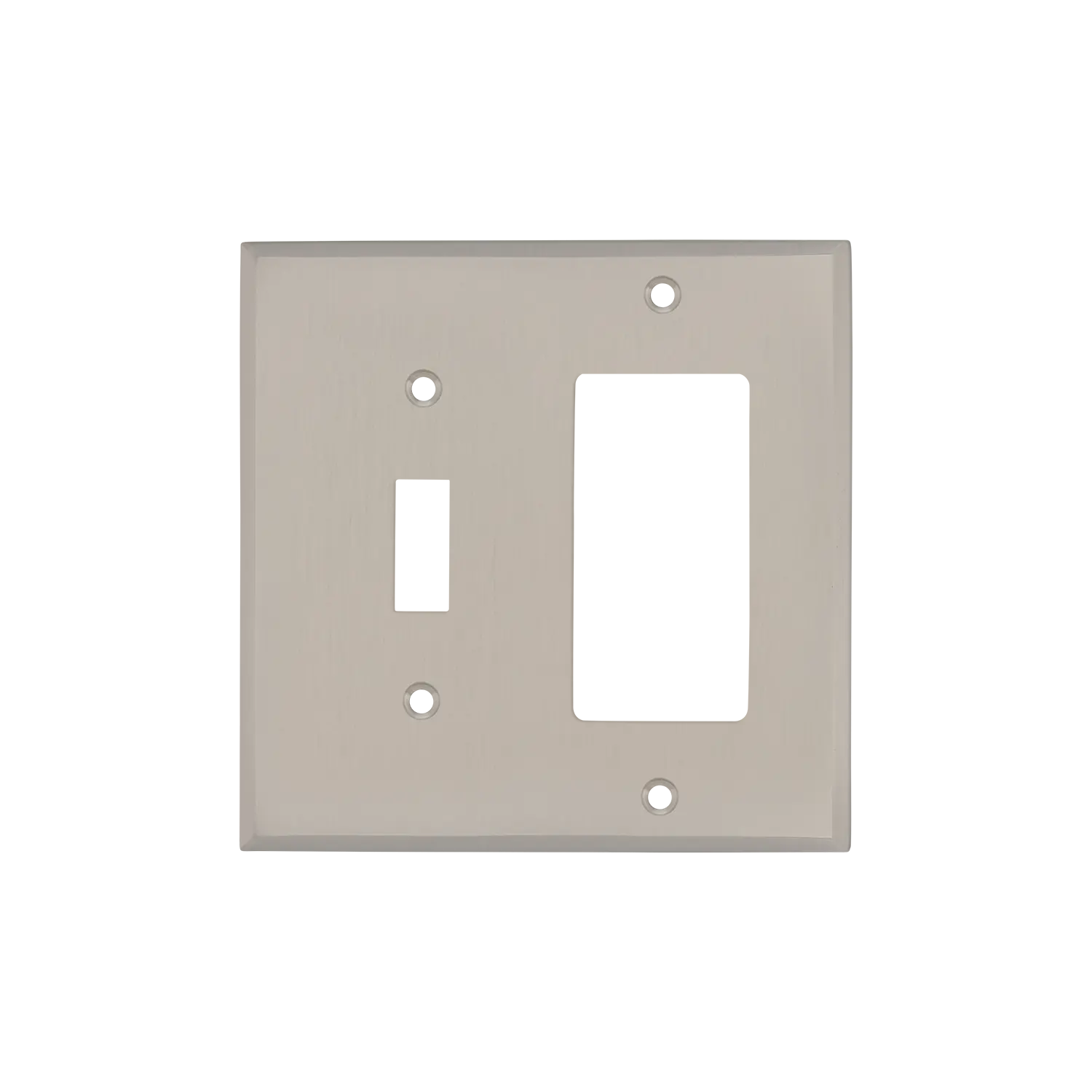 New York Switch Plate with Toggle and Rocker in Satin Nickel