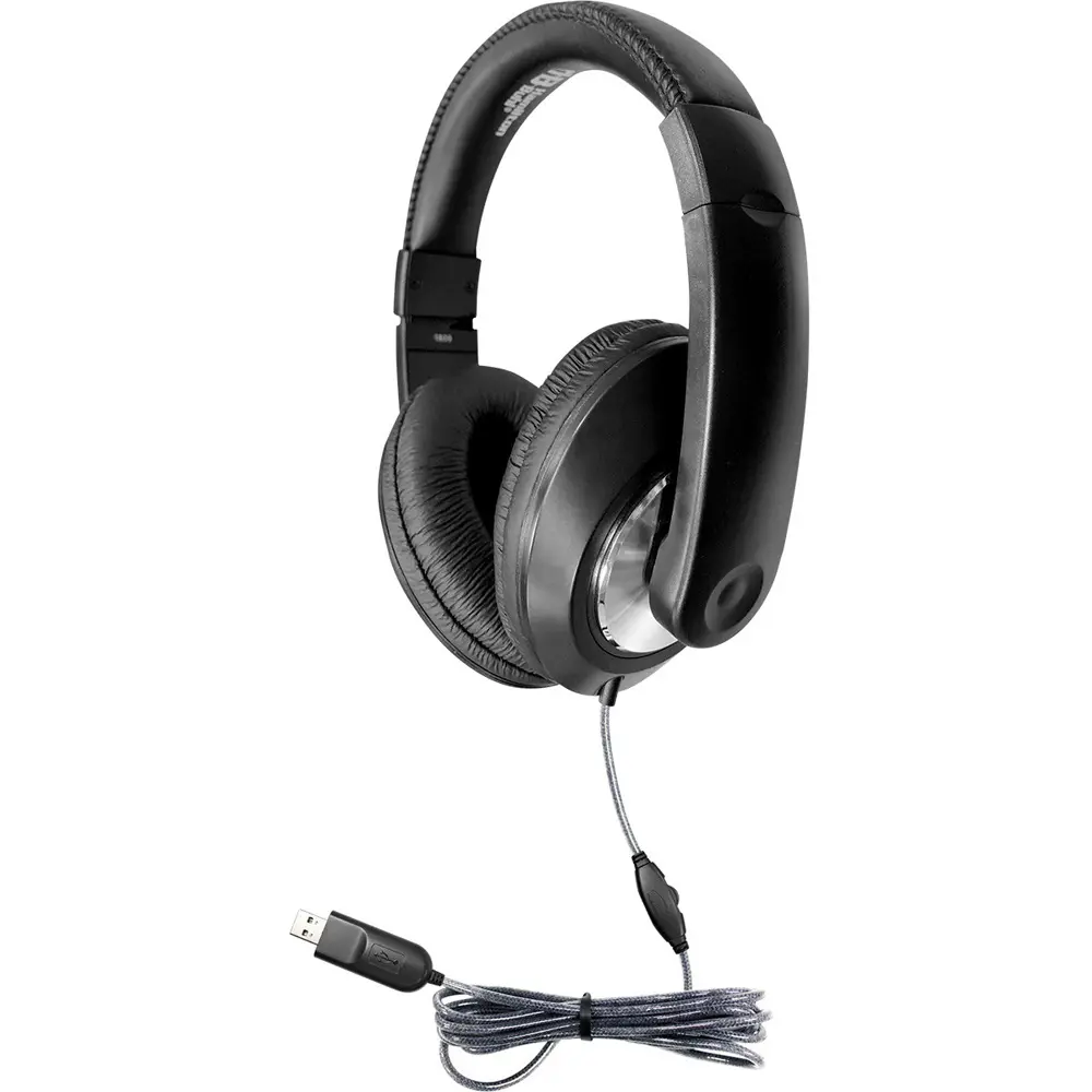 HamiltonBuhl Smart-Trek Deluxe Stereo Headphone with In-Line Volume Control and USB Plug
