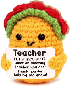 Teacher Appreciation Gifts for Women Funny Christmas Thanksgiving Birthday Gifts Thank You Gifts Cards  of School Teachers Week Day Graduation Leaving Farewell Mini  Crochet Taco