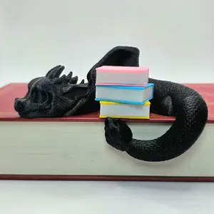 Book Guardian Dragon- Fantasy Bookshelf Decor - Adorable Shelf Decoration - Figurine - Lightweight - Home Decor - Gift