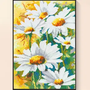 DIY Daisy Flowers Diamond Art, Lively Floral Design, Sparkling Home Decor, Creative Wall Art Kit, Unique Gift for Gardeners, Relaxing Diamond Painting, Fresh Home Decoration, Nature - Inspired Art