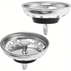 1pc Kitchen Sink Strainer And Stopper - Fit for 8.89cm Drains, Durable Basket with Spring Clip And Rubber Bottom, Easy Install, Water Flow ControlSecure Fit StopperRubber Grip Bottom, Sink Strainers for Kitchen Sink Installation