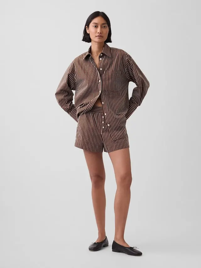 Gap Women's Organic Cotton Poplin Stripe Boxer Shorts