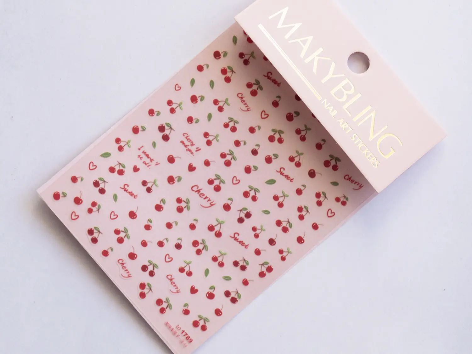 Cherry Fruity Nail Art Sticker/ Ultra Thin Red fruits DIY Tips Guides peel off  Stickers