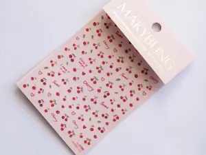 Cherry Fruity Nail Art Sticker/ Ultra Thin Red fruits DIY Tips Guides peel off  Stickers