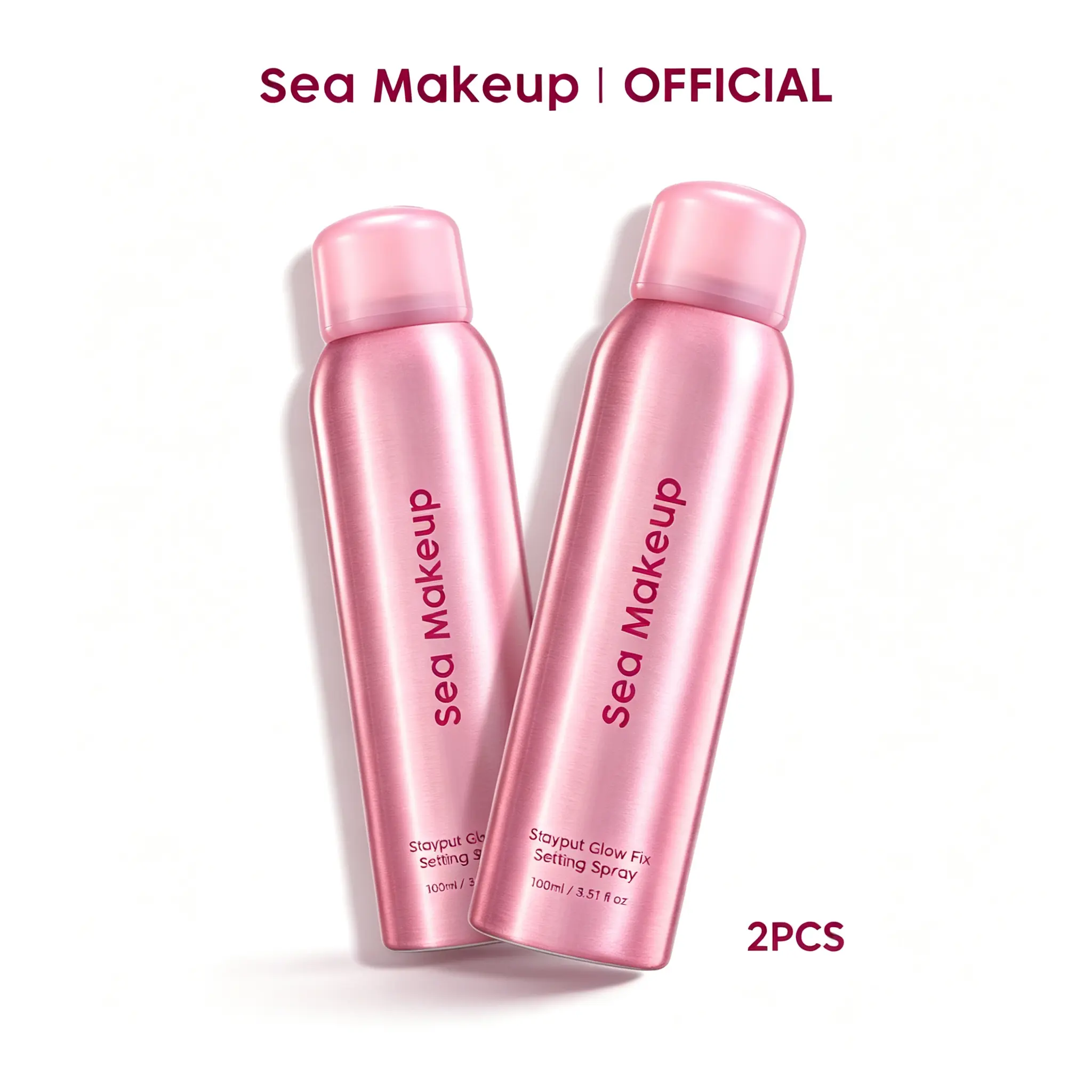 【Hot Double Launch】Sea Makeup Stayput Glow Fix Setting Spray Ultra Fine Mist Longwear Makeup Spray for Radiant Dewy Glass Skin Look 100ml*2
