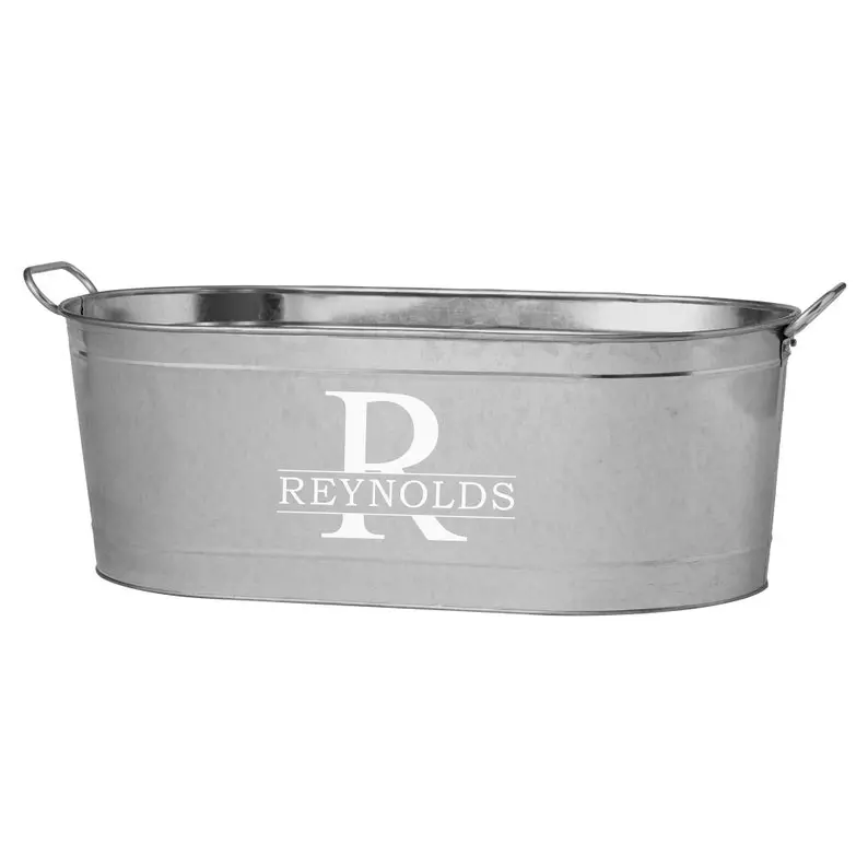 Personalized Name & Initial Beverage Tub, Galvanized Drink Tub For BBQ For Grilling Backyard Party, Available With Or Without Stand