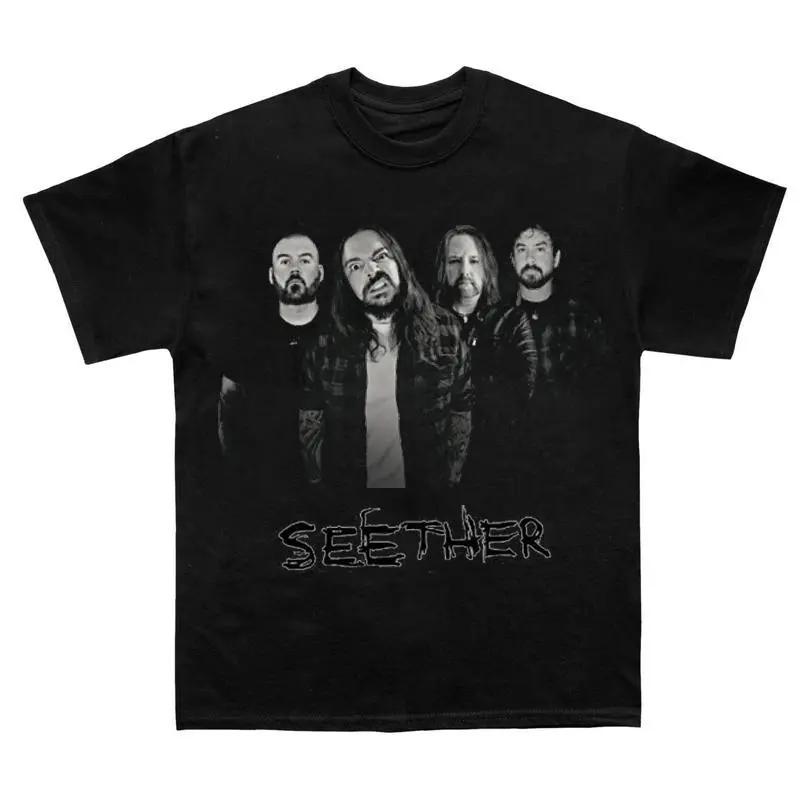 Seether Band Black Cotton Short Sleeve Fan Designed Graphic T-Shirt