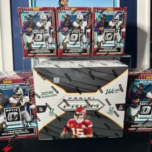 Break# 744 - 1 Box 2025 Prizm Hobby Football and 5 2025 Optic Football Blasters PYT