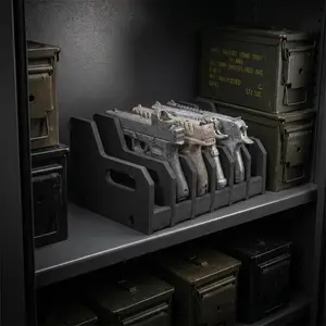 6-Slot Foam Pistol Rack, Upright Gun Organizer for Handguns and Revolvers, Scratch-Proof Home Storage for Gun Safes & Cabinets