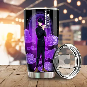 [New Anime Drinkware - Sale Up To 35%] Megumi Fushiguro Tumbler Cup, Jujutsu Kaisen Anime Car Interior Accessories, Shadow Sorcerer Mug, Cool Anime Drinkware, Fan Gift
