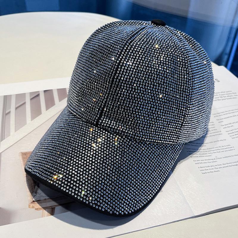 Full Rhinestone Baseball Cap - Glimmering Crystal Bedazzled Bling Bling Hat, Fashionable Unisex Dome, All-Season Shimmering Sunshade Accessory for Men and Women, All-Day Sparkle Statement Piece