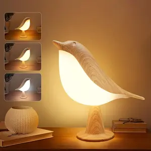 Small Cordless Bedside Desk Lamp, Touch Cute Bird Table Lamp, Stepless Dimming, 3-color Dimming USB Rechargeable Night Light for Bird Decor Gifts, Bedroom, Living Room, Study, Dining Room, College Dorm Room, Brithday Gifts Home/Room Decor