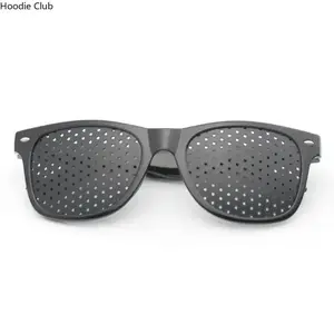 Unisex Pinhole Vision Improvement Glasses - Lightweight Black Frame, Anti-Fatigue Eye Care Eyewear for Home, Office, Minimalist Stylish Casual Wear