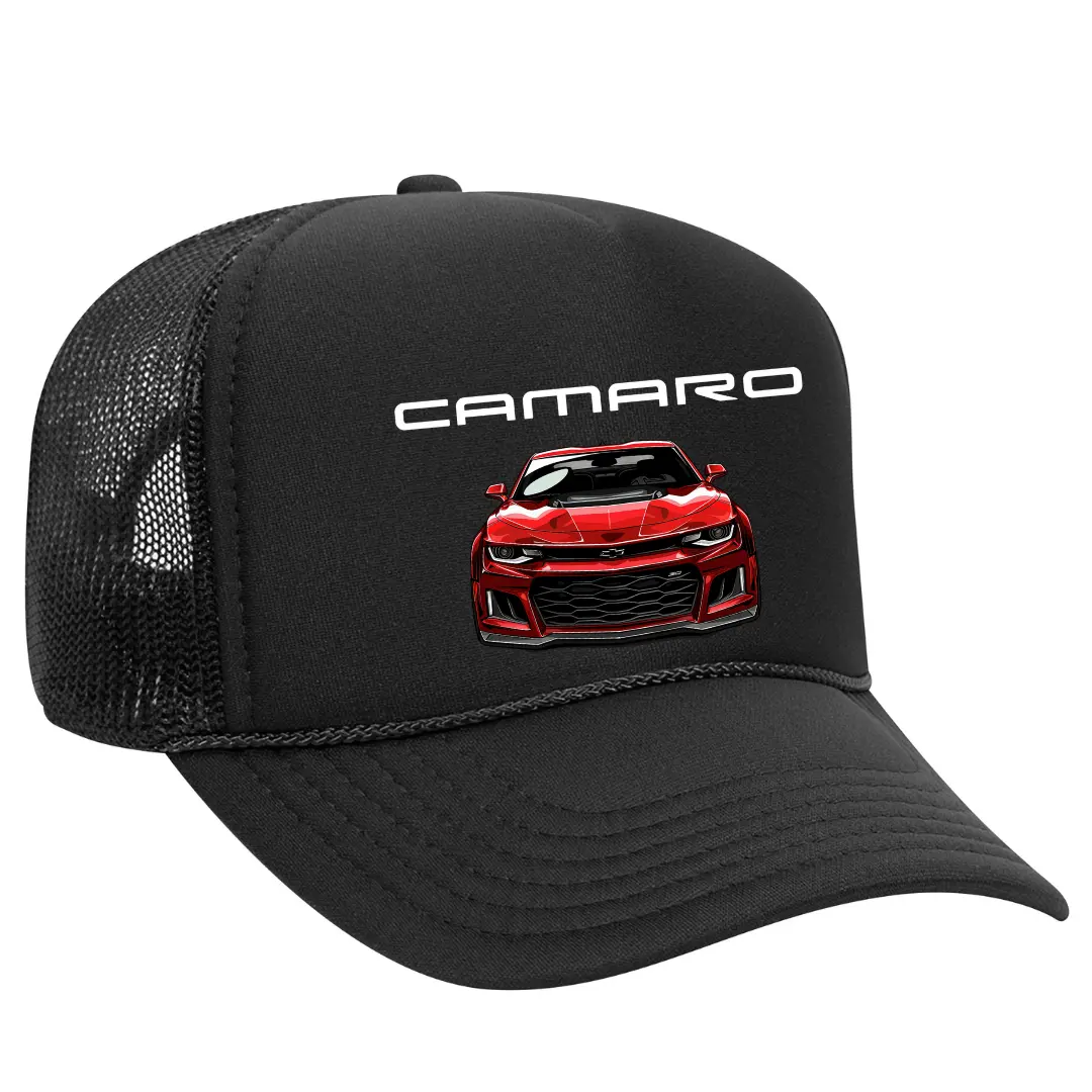 Black Threadz Unisex Classic Camaro Trucker Hat - Durable Fashion Accessory, Breathable Fabric, Graphic Logo Print, Adjustable Fit, Ideal Gift for Camaro Enthusiasts, Female, Women's