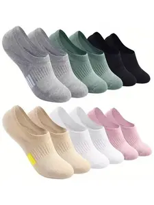 6 Pairs Women's Summer Thin Crew Socks, Non-Slip Invisible Low-Cut Grip Sports Socks, Comfortable for Fitness and Daily Wear