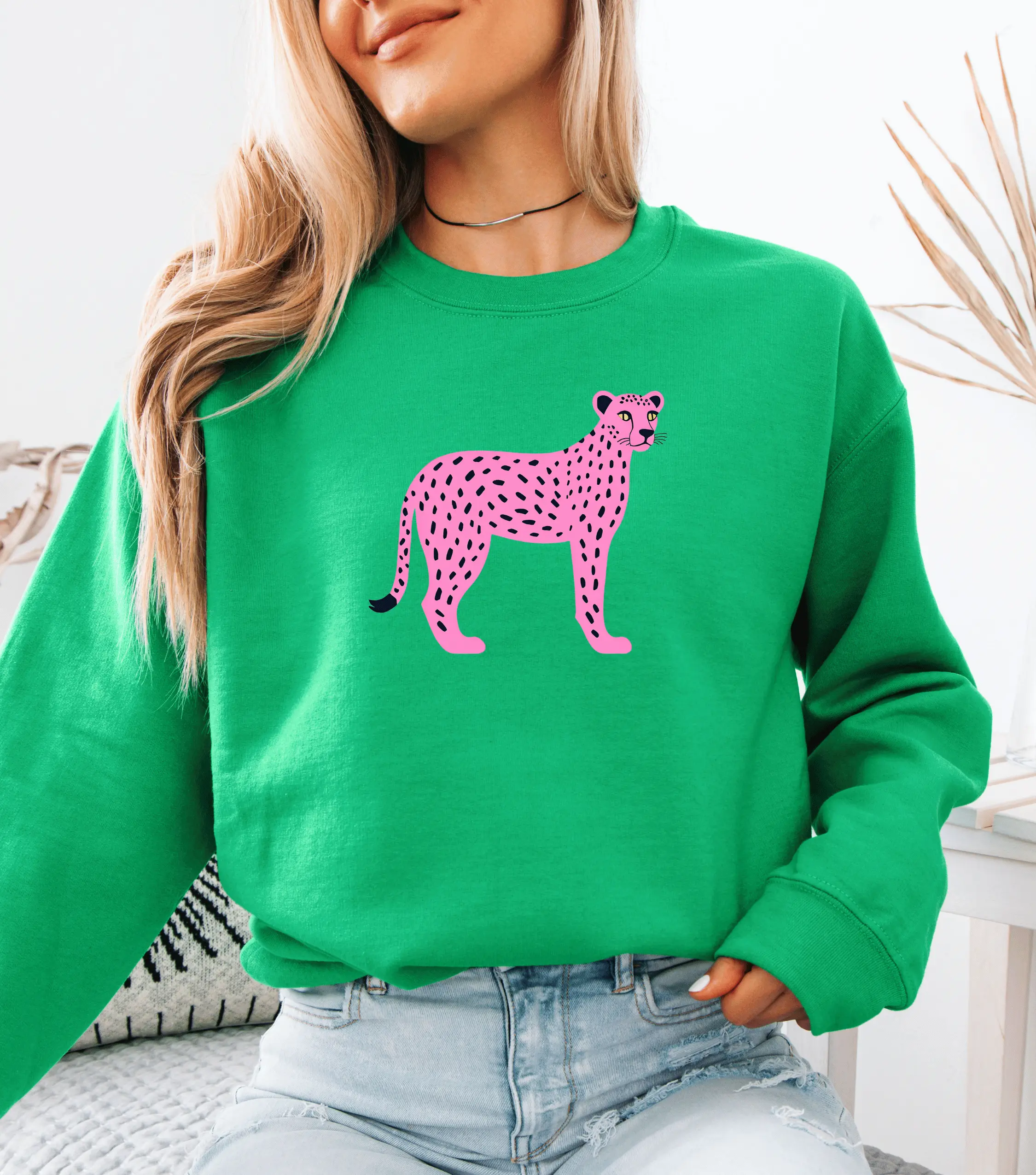 Trendy Cheetah Sweatshirt | Cheetah Lover Sweater | Leopard Print Crewneck | Trendy Women's Apparel