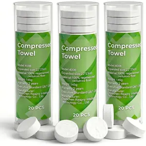 60 Pcs Compressed Face Refills for Warmer & Dispenser, 3 Pack Buckets (20 Count/Each), Disposable Hot Facial Tissues for Sensitive Skin, Home SPA, Salon & Travel