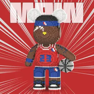Creative Bear Building Blocks Set, Building Kit, 5300 Pieces Basketball Player Design, 43cm High Toy for Boys & Girls, Home Decor Gift Idea, DIY Building Model, Building Block Model Sets