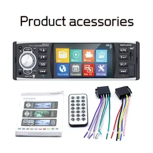 4.1 inch big screen RDS Detachable Panel Autoradio Car Radio 1 DIN Bluetooth Audio Stereo FM USB TF Card AUX with Remote Control Music Mp Player