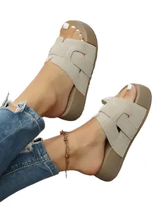 Women's Thick Sole Fashion Summer Sandals, Round Toe Open-Toe Design, Comfortable Heel Lift, Perfect for Daily Wear and Casual Occasions