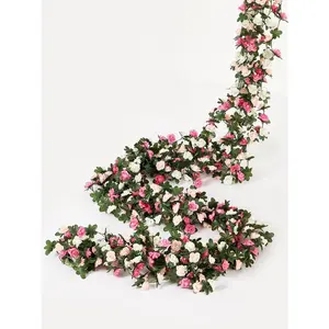 5pcs 41Ft Flower Garland Fake Rose Vine Artificial Flowers Hanging Rose Ivy Hanging Baskets Arch Background Decor round backdrop stand bestie friend funny home accessory rug pad gripper hat light ornament party  supplies