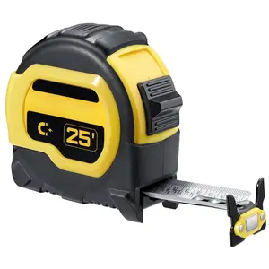 Tape Measure 25 ft with 1/8 Fractions,  Double-Hook Measuring Tape Retractable, 1" Wide Easy Read Both-Side Measurement Tape with Nylon Coating,Finger  for Construction Carpenter