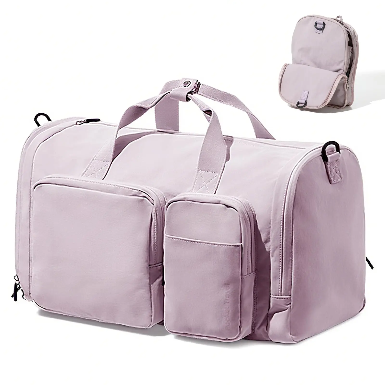 Travel Duffle Bag For Women & Men  32l Large Foldable Gym With Shoe Compartment Dance Weekender Overnight Carry On Luggage Trolley Sleeve (light Pink)