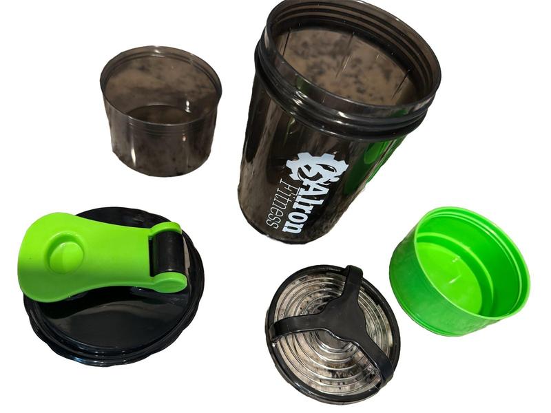 ALRON FITNESS Protein Shaker Bottle 500ml - Premium Gym Protein Shake Cup, Leak-Proof Flip Cap, Mixing Ball & Powder Storage, Perfect for Sports and Workout (16oz) (Blue)