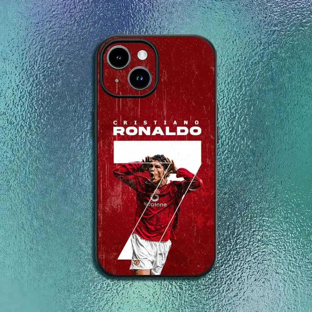 CR7 Ronaldo 7 Custom Durable Personalized Lightweight Soft Shell Football Smartphone Case - Classic Black - for iPhone 17 Air,16,15,14,13,12,11,Pro,MAX Plus - Handheld Cellphone Devices Protection Accessory