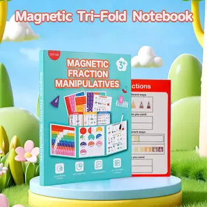 Magnetic Fraction Tri-Fold Board Book | Hands-On Visual Math Manipulative for Early Learners