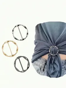 Circular Sliding Buckle, Round Buckle, 6 Counts Adjustable Buckle Fastener, Sewing Mini Buckle Belt Adjuster Slider, Used for Belt Retainer Leather Craft Bag Belt Production, Short Sleeved Hem Fixing Buckle