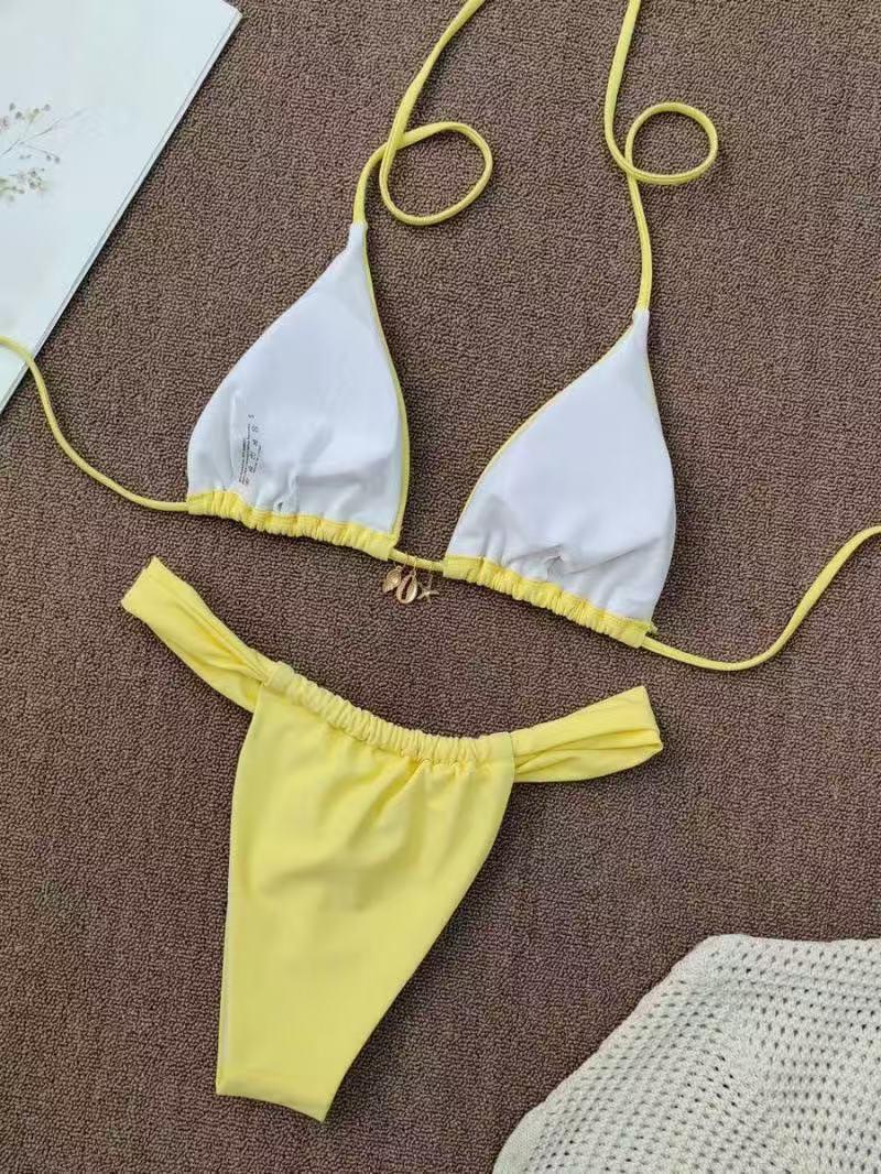 Women's Split Swimsuit, Two Piece Set - Solid Color Design | High Waist Bikini Set | Suitable for Summer Beach Vacation, Hot Springs, and Water Parks | Swimsuit