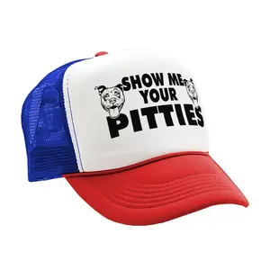 Show Me Your PITTIES - pit bull dog pitbull love - Vintage Retro Style Trucker Cap Hat - Five Panel Retro Style TRUCKER Cap