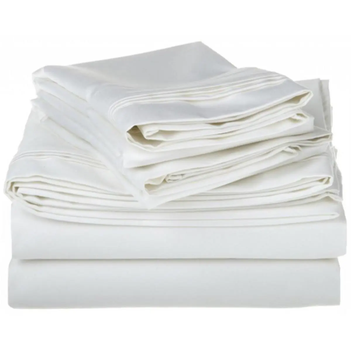 212 MAIN King-Size Solid Bedding Set - Egyptian Cotton, 1500 Thread Count, Sateen Finish, White, Includes Fitted Sheet, Flat Sheet, Soft Breathable Linens
