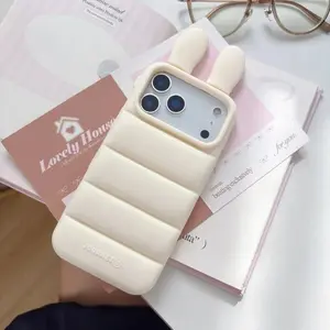 Niche cute animal down jacket phone case, suitable for iPhone 14/15/16/17 Pro Max, niche fashion new shockproof protective case Casing