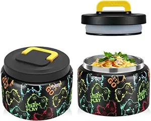8 Oz Thermo Food Jar for Hot & Cold Food for Kids, Insulated Lunch Containers Hot Food Jar,Leak-Proof Vacuum Stainless Steel Wide Mouth Lunch Soup Thermos for School,Travel (Game Console)