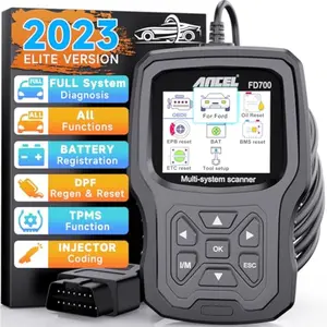 ANCEL FD700 Full System OBD2 Scanner Fits for Ford Lincoln Mercury Vehicles All Functions Automotive Disgnostic Scan Tool with Battery Registration ABS SRS SAS BMS Oil Reset TPMS Engine IQA EPB Regen