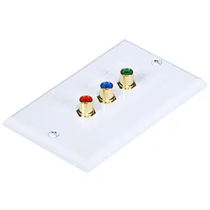 CMPLE  RCA Wall Plate- Component Video 3-RCA Gold Plated Connector
